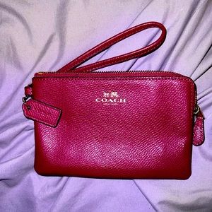 Hot pink Coach Wristlet